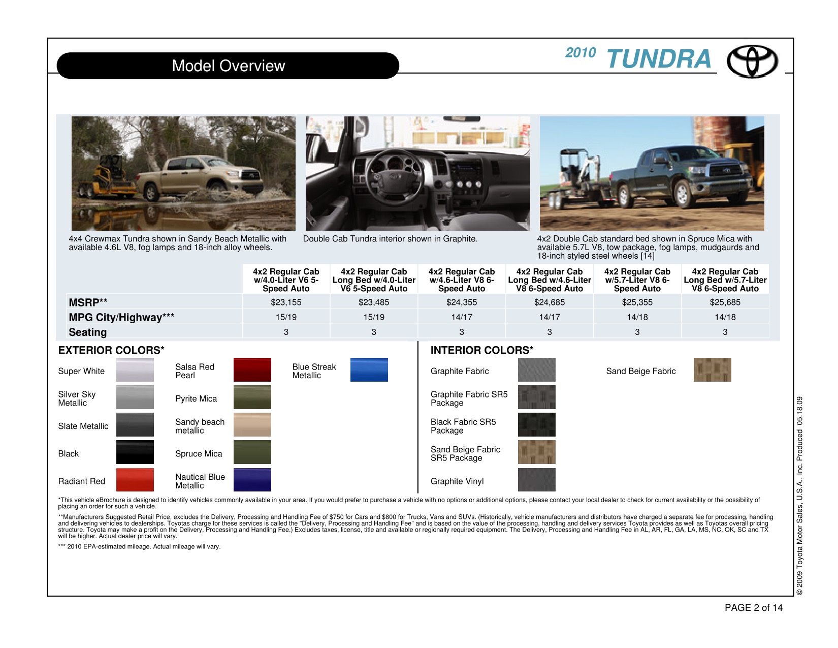 2010 Toyota Tundra RC 4x2 Brochure Page 7